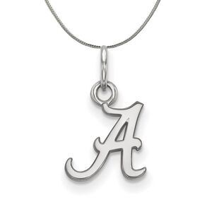 SterlIng Silver U. of Alabama XS (TIny) Initial A Necklace - 24 In